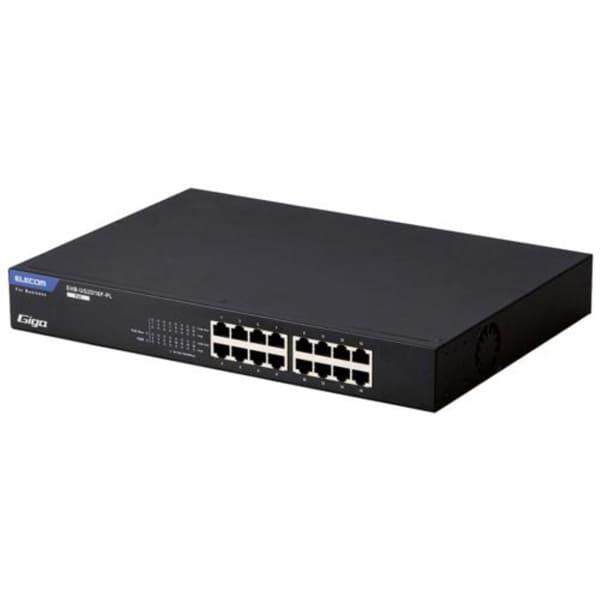 法人向けスイッチングハブ エレコム アンマネージ Giga PoE 16ポート 3年保証 EHB-U...