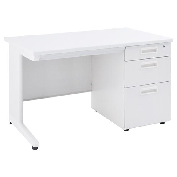 法人限定 オフィスデスク カグクロ 事務用片袖机 W1100 ホワイト KDW-117S