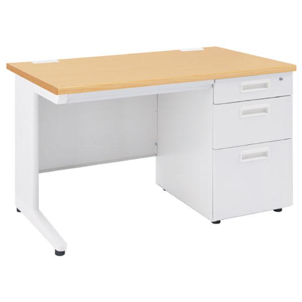 法人限定 オフィスデスク カグクロ 事務用片袖机 W1100 ナチュラル KDN-117S