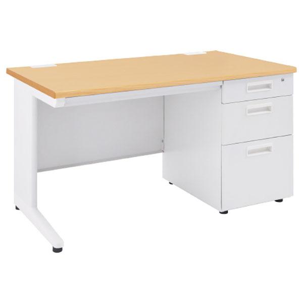 法人限定 オフィスデスク カグクロ 事務用片袖机 W1200 ナチュラル KDN-127S