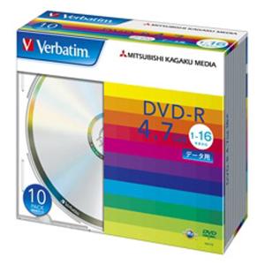 録画用ディスク Verbatim DVD-R 4.7GB PCデータ用 16倍速対応 10枚スリムケース入り シルバーディスク DHR47J10V1｜bita-ec
