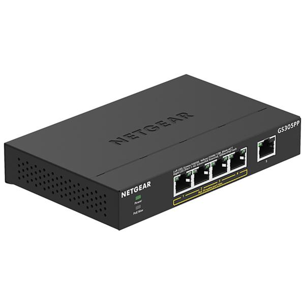 スイッチングハブ NETGEAR Inc. PoE+対応ギガビット5ポート アンマネージスイッチ G...