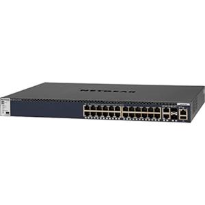 スイッチングハブ NETGEAR Inc. 1000BASE-T 24ポート 10GBASE-T 2ポート 10G SFP+ 2スロット Layer3 スタッカブル GSM4328S-100AJS