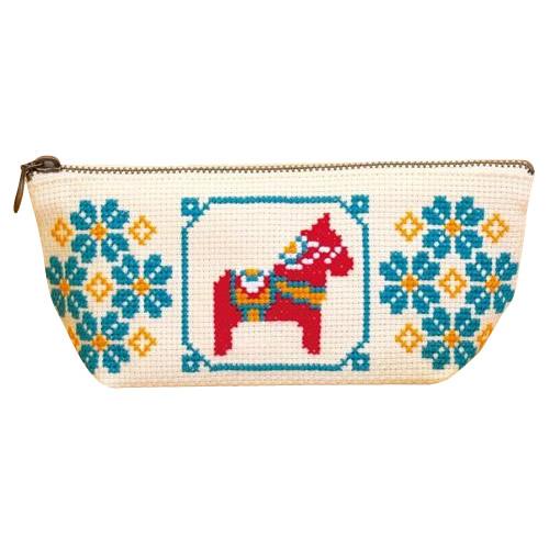 オリムパス 北欧のかわいいクロスステッチししゅうキット　ペンケース(ダーラナホース) 9034