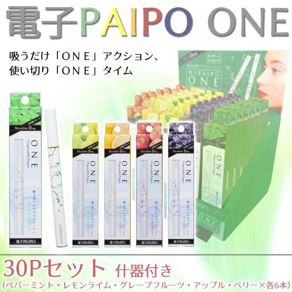 マルマン 電子PAIPO 使い捨てパイポ ONE 30Pセット(5種×各6本)　什器付き
