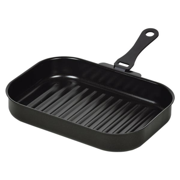 パール金属 セラクッキング ハンドル付角型グリルパン25×17cm(ウェーブ) HB-4230