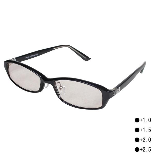 シニアグラス 老眼鏡 黒縁 おしゃれ ECCRK20　+2.0