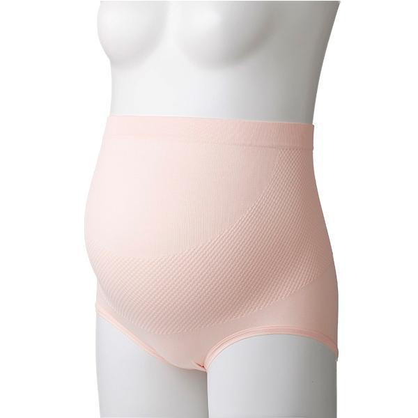 犬印 マタニティ 無縫製パンツ妊婦帯 ピンク L HB8414
