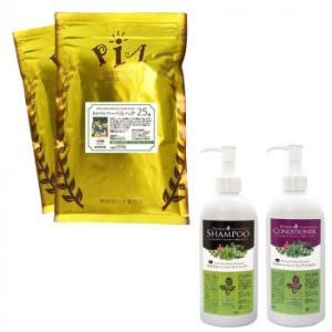 PIA ヘアカラーセット かの子のハーバルヘナ25番+Bセット  H25×2+S＆C+*B