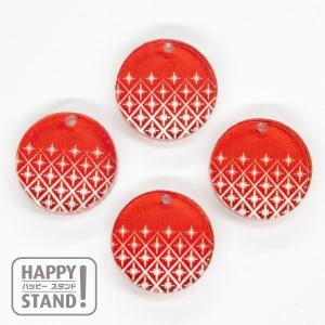 アクリルチャーム　19 切子硝子風 ラウンドA レッド4　ハッピースタンド ｜ アクリルパーツ HAPPYSTAND レジン つまみ細工 アンブレラマーカー 手芸