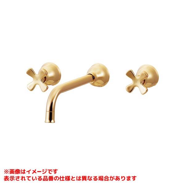 【125-007-AG】 カクダイ 壁付2ハンドル混合栓(アンティークゴールド) яь∀