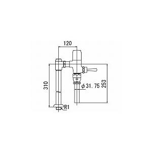 【CF-T610B-C】 リクシル 一般用フラッシュバルブ (節水形) (中水用) яз∀｜biy-japan