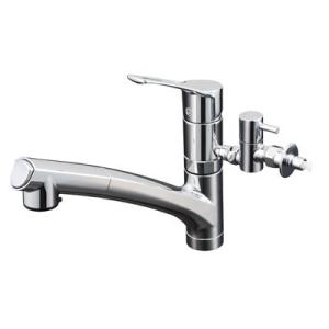 KVK 【KM5031TEC】 流し台用シングルレバー式シャワー付混合栓 eレバー