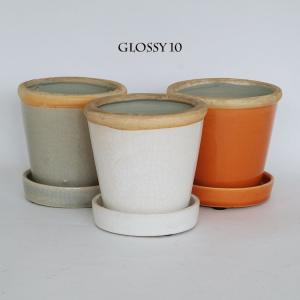 植木鉢  glossy pot 10 おしゃれ 陶器鉢 パステルカラーカラフル｜biyori