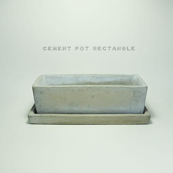 植木鉢 おしゃれ レクタンブルセメントポットL  受皿付 ダルトン 幅23cｍ奥8cm 高さ7cm ...