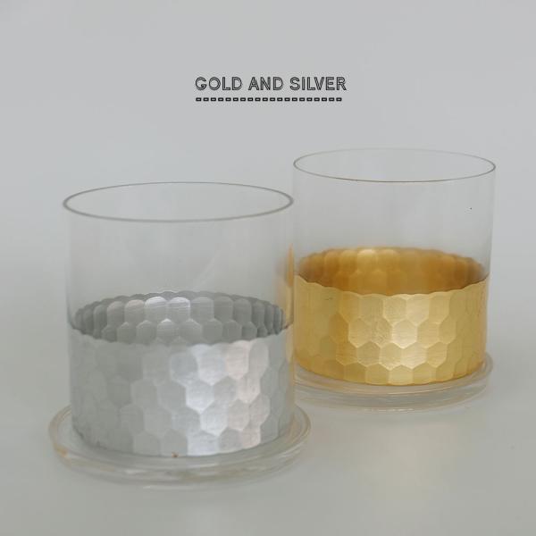 植木鉢 おしゃれ GOLD and SILVER CYLINDER ガラス 鉢