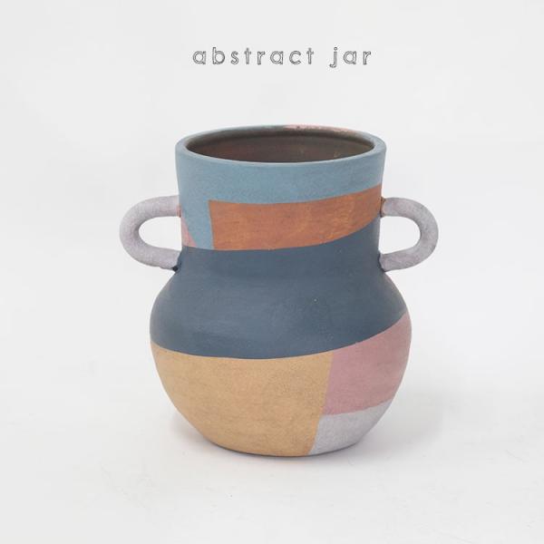 abstract jar 16【懸崖3号鉢用/プリミティブ/テラコッタ/かわいい/stem】