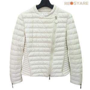 モンクレール MONCLER BALTUS オールレザー ロゴワッペンプル ジップアップ ライダース ダウン ジャケット ブルゾン 0 45847｜biz-store