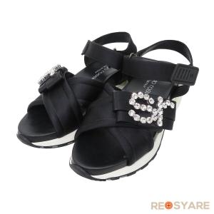 セルジオ ロッシ A83910 SR クリスタル ビジュー クロスストラップ  