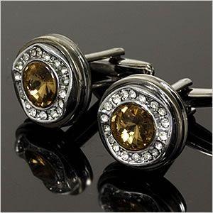 カフスボタン カフリンクス メンズ アクセサリー イエロー 結婚式