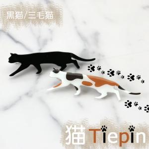 ネコ好きのための ねこタイピン 猫 ネコタイピン ネクタイピン 黒猫 タイクリップ メンズ アクセサリー CAT キャット ブラック 黒 プレゼント 父の日 ギフト