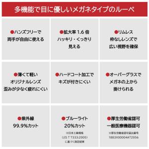 ルーペ メガネ 拡大鏡 1.6倍率 オーバーグ...の詳細画像5