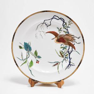 訳有 ロイヤルウースター Royal Worcester アンティーク プレート 鳥柄 26.5cm RW9345｜bjkyoto