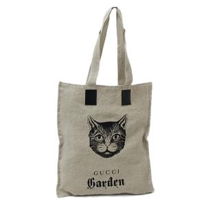 グッチ ガーデン GUCCI Garden キャットプリント トートバッグ エコバッグ マチ無し ライトブラウン系 522707 K9JE0 9564