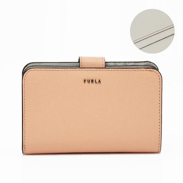 フルラ FURLA バビロン BABYLON M レザー コンパクト ウォレット 折財布 ピンク系×...