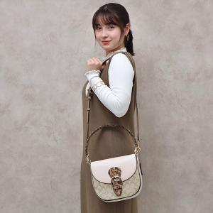 コーチ COACH クリオ 23 シグネチャー×レザー 3WAY ショルダーバッグ クラッチバッグ ライトカーキ×チョーク [レディース] CA166 IMOTVの商品画像