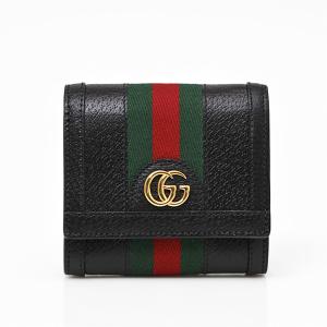 再入荷！ グッチ GUCCI アウトレット オフィディア ウェブ ストライプ レザー ウォレット 小銭入れ付き 折財布 ブラック [レディース] 719887 DJ2DG 1060｜bjkyoto