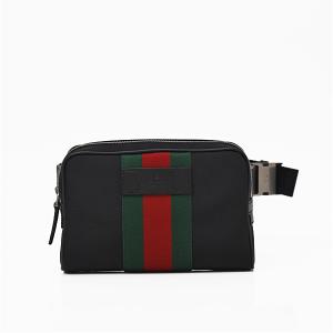 グッチ GUCCI アウトレット ウェブストライプ テクノキャンバス×レザー ボディバッグ ウエストバッグ ブラック基調 [メンズ] 630919 KWTKN 8251