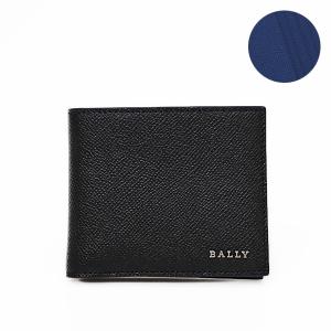 バリー BALLY レザー ウォレット 二つ折り 折財布 [小銭入れなし] ブラック(内側ブルー) [メンズ] BOLLENUS.ES I9G8R 6302806 NS10