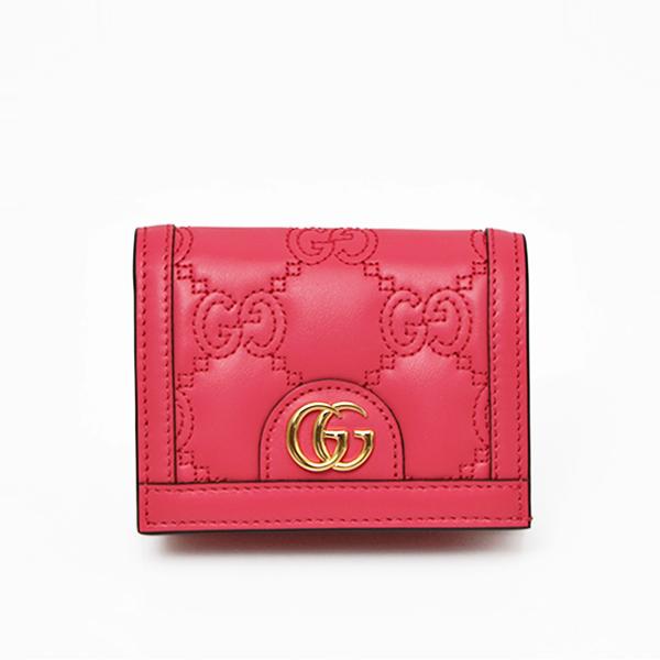 グッチ GUCCI GGマトラッセ レザー カードケース ウォレット 二つ折り 折財布 ピンク [レ...