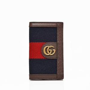 グッチ GUCCI ウェブ WEB WG カードケース カードホルダー パスケース 定期入れ ネイビー×レッド×ブラウン [メンズ][レディース] 722932 HE2VT 8450｜bjkyoto