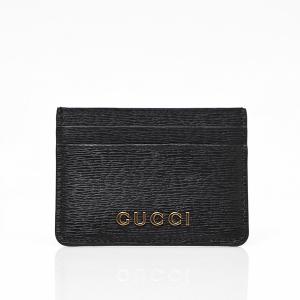 グッチ GUCCI レザー スクリプト カードケース 定期入れ パスケース ブラック [レディース] 773428 0OP0N 1000｜bjkyoto