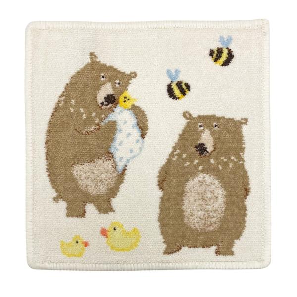 フェイラー Feiler ハンドタオル 25×25cm くま 家族 ハチ ひよこ オフホワイト BE...
