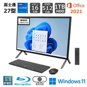 【展示品】 富士通 FUJITSU デスクトップPC FMV ESPRIMO FH90/H2 27型/ Core i7/ メモリ16GB/ HDD1TB+SSD512GB/ TVチューナー/ ブルーレイ/ Win11/ Office付き