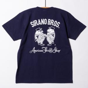 [SIRANO BROS.] 7.1oz T-shirts “Mr.T & Mr.Y” ネイビー Tシャツ ヘビーウェイト シラノブロス SUGI SACK｜bk2bk