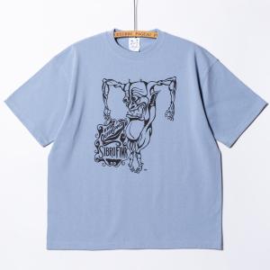 [SIRANO BROS.] 9.1oz Big Silhouette T-shirts “SIBRO FINK” アシッドブルー Tシャツ ヘビーウェイト シラノブロス モンスター｜bk2bk