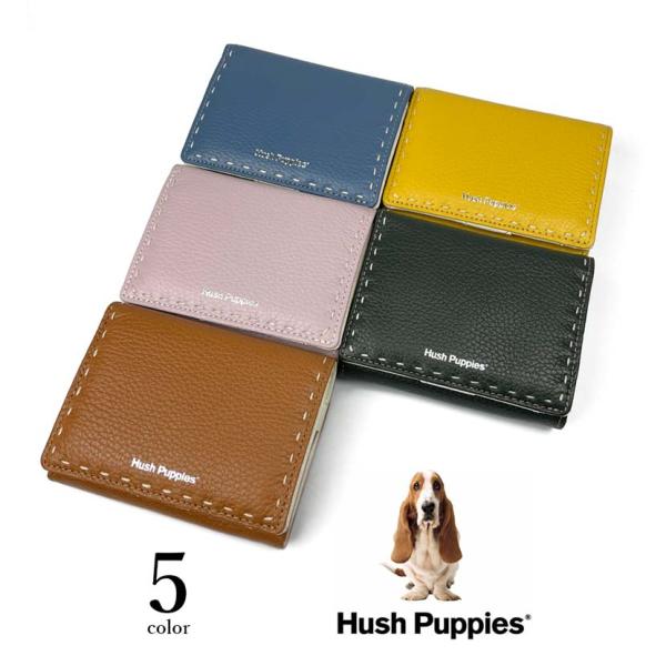 財布 レディース 二つ折り 本革 大容量 Hush Puppies ハッシュパピー ステッチデザイン...