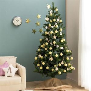 北欧風 商品 クリスマスツリーセット 高さ180cm 組立片付け簡単 Ledイルミネーション 木製オーナメント付き