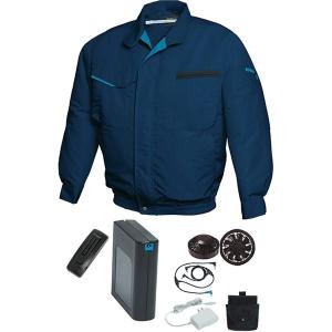空調服 作業着 人気ブランド多数対象 5ｌ ネイビー ブラックファン バッテリーセット Fit 洗濯耐久性 ポリエステル混紡 Fan 綿 Ff