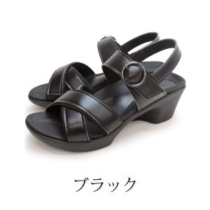 ナースシューズ 黒 リゲッタ クロスベルトサン...の詳細画像3