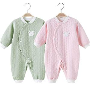長袖カバーオール ベビー服 2枚セット 綿 新生児服 前開きタイプ かわいい 新生児 女の子 赤ちゃん服 ロンパー