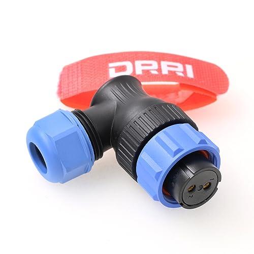 DRRI Weipu 2ピン メス 直角 防水 航空 丸型コネクタ 12V 30A プラグ BLUE...