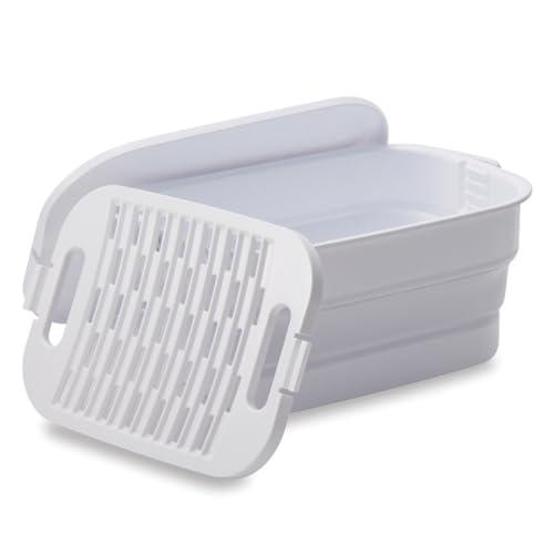 イセトウIsetou 折りたためるつけ置き洗いバケツ ホワイト 7L 洗濯板付 たたんでコンパクト ...