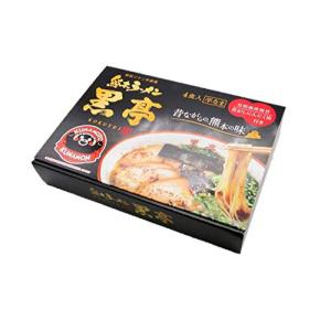 黒亭 とんこつラーメン 4食箱 焦がしにんにく油  黒マー油 香る 昔ながらの熊本の味 行列ができる老舗 九州 ご当地ラーメン お取り寄せ