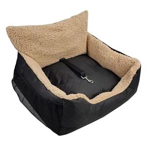CUTICATE 旅行用小型中型犬の子犬SUV用ベルトキャリアコンソール付きドッグカーシート, 黒