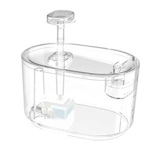 D DOLITY クリア電気猫噴水超静かな酒飲み犬ディスペンサー蛇口自動ペット飲用噴水ボウルウォーターポンプ, 常夜灯なしモデル